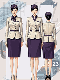 職業(yè)西裝套裝外套兩件套禮儀鐵路乘務員制服手繪圖