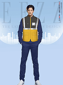 高檔物業員工保潔園林綠化馬夾制服設計圖