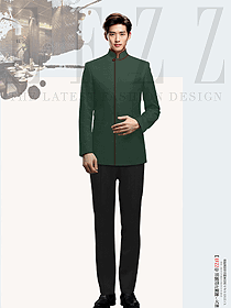 秋冬酒店餐飲男服務員工裝訂制設計作品圖