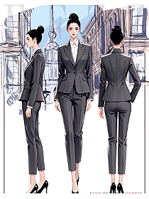 高端商務免燙深灰色西裝正裝女職業套裝