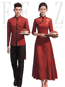 酒店餐飲飯店中國風工裝茶樓員工服裝