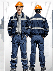 深藍色反光衣防靜電耐磨工作服緊急搜救搶險服