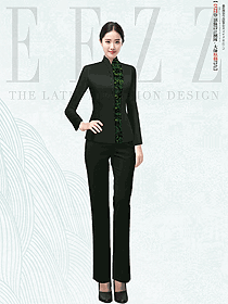 墨綠色迎賓接待咨客行李員門童女款制服手繪圖