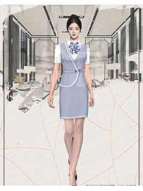 淺藍色西裝馬甲女職業裝工裝西服坎肩正裝