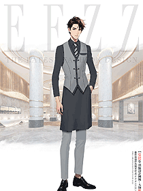 餐廳酒店咖啡店服務員中灰色款秋冬馬夾制服設計圖