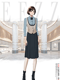 西餐廳服務員秋冬裝襯衣馬甲長裙款制服套裝
