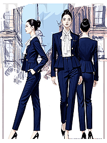 高端職業裝氣質通勤商務經理正裝手繪設計