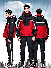 秋冬季配送工作服沖鋒衣加絨厚防風款設計圖