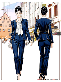 面試正裝套裝女職業氣質女神范西裝外套手繪圖