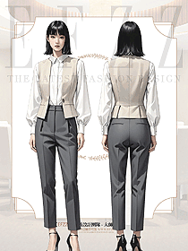 職業裝馬甲套裝秋冬空姐氣質酒店西餐廳服務生制服