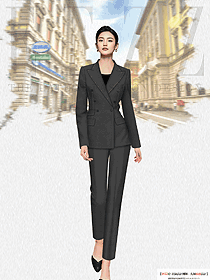 新品時尚修身黑色羊毛小西裝氣質小西服