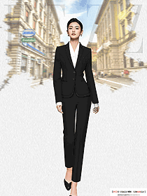 面試修身職業(yè)正裝黑色西服外套工作服