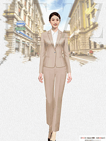杏色職業裝氣質女神范職場套裝工作服正裝