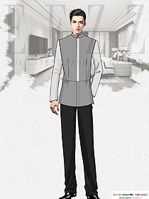 酒店賓館客房物業售樓部男工作人員制服定制