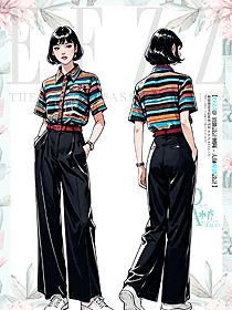 休閑水區(qū)寬松印花夏威夷短袖花襯衫員工制服定制款