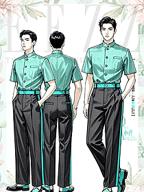 SPA水療養(yǎng)生館工作人員立領(lǐng)襯衫制服定制設(shè)計圖