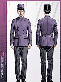 酒店賓館泊車員男工裝制服手繪設計圖