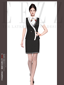 營業廳工作服套裝馬甲女款設計圖