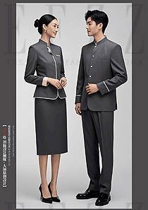 酒店大堂男女服務員高級感穿搭灰色職業裝