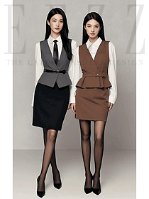 秋冬女士馬甲背心工裝黑色與咖色款套裝