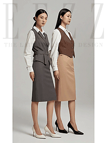 銀行售樓部水吧臺工作服馬夾定制款