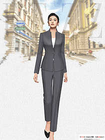 灰色售樓部4S店物業(yè)工作服教師西服套裝