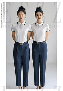 白色小翻領體恤衫夏季短款工裝款式圖