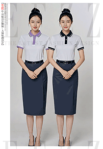 企業(yè)團體體恤衫灰色翻領(lǐng)撞色款工作服