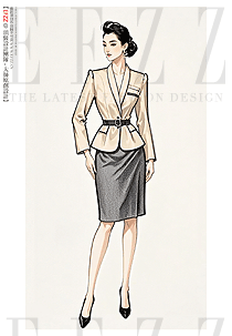 職場氣質西服酒店前臺工作服