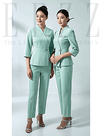 高端美容院美容師工作服女款式圖