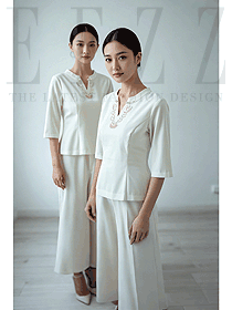 高端新款刺繡美容師工作服女款圖