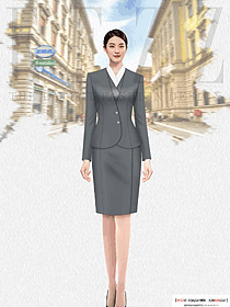 辦公職場(chǎng)職業(yè)裝灰色西裝套裝設(shè)計(jì)圖