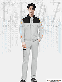 春秋防靜電撞色款工作服長袖套裝
