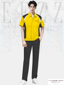 明黃色夏裝員工工程服裝原創(chuàng)作品