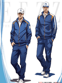 藍色上裝保暖外套沖鋒衣軟殼衣手繪效果圖