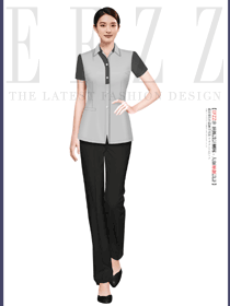 灰色夏季家政阿姨PA制服設(shè)計(jì)圖