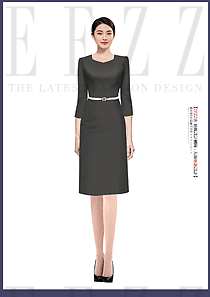 時(shí)尚v領(lǐng)售樓部珠寶店工作服連衣裙設(shè)計(jì)圖