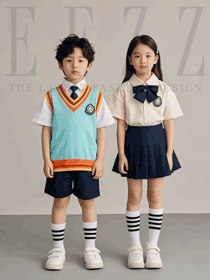 短袖襯衫領帶款男女小學生服拍攝圖