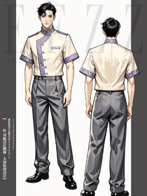 短袖迎賓門童制服賓館泊車員服裝