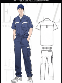 耐磨勞保定制上衣短袖款手繪圖