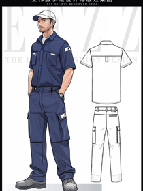 上門安裝維修家電清洗夏季工作服手繪圖