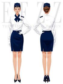 航空地勤前臺接待售樓部工作服OL效果圖
