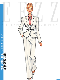 物業管理4S店教師工作服西服外套手繪圖