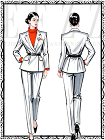 珠寶店美容師工作服前臺職業套裝手繪設計圖