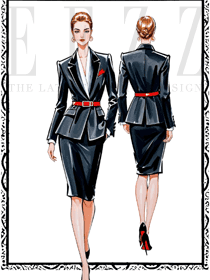 新款職業(yè)OL氣質(zhì)高端珠寶美容院工裝手繪圖