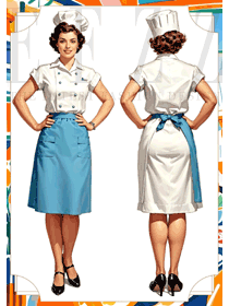 面包蛋糕店裱花師烘焙廚師工作服手繪方案