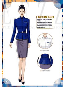 中式立領(lǐng)秋冬空姐制服職業(yè)套裝手繪案例