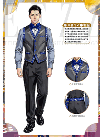 彝族酒店員工服裝少數民族傳統風格手繪圖