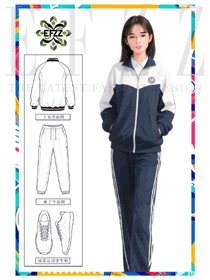 四川某中學女生校服定制案例手繪作品圖