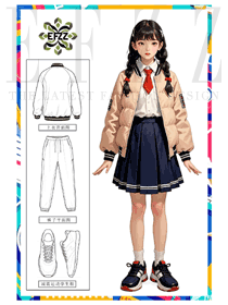 秋冬季女學生外套中小學生運動會校服三件套